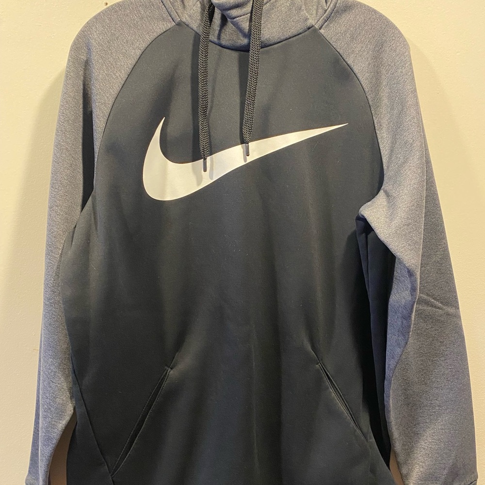 Nike Men's Charcoal and Heather Gray Hoodie